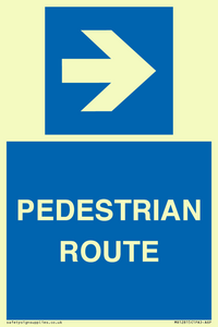 PEDESTRIAN ROUTE - right arrow